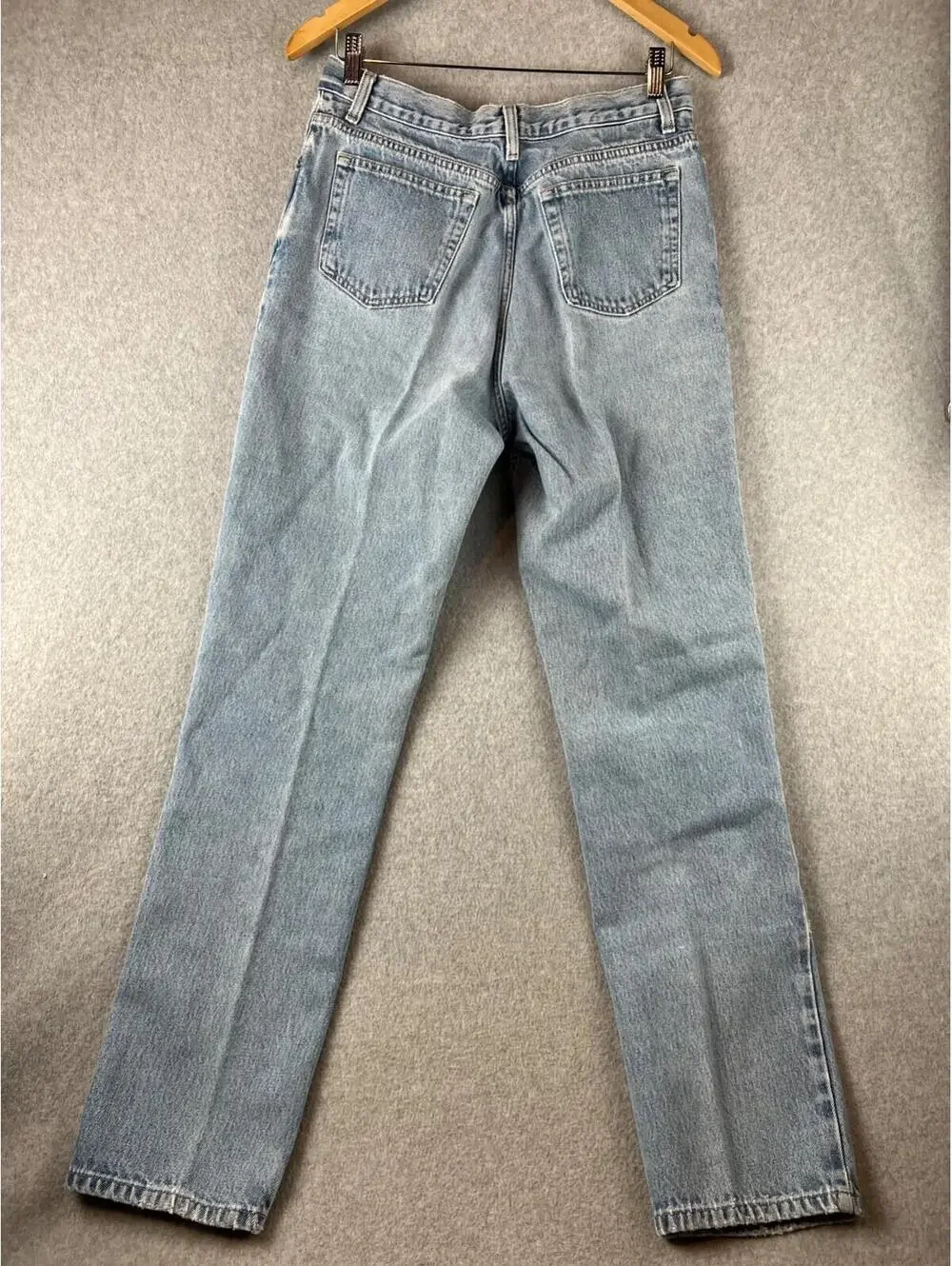 Lands End Denim Jeans Women Size 12 High Waist Straight Pants Light Wash